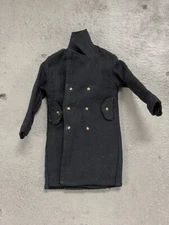 PB-PECT-BK: 1/12 Black Wired Pea Coat for 6" muscular body action figure