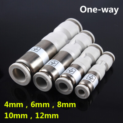 Straight Pneumatic Push-in Fittings Unidirectional Valve Tube Connector 4mm-12mm