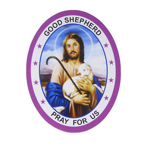 Rosary Heaven Sacred Heart of Jesus Have Mercy on us double sided window sticker 9.2cm