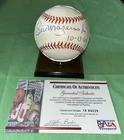 BILL MAZEROSKI SIGNED 10-13-60 PIRATES OFFICIAL RAWLINGS NL BASEBALL PSA COA RON