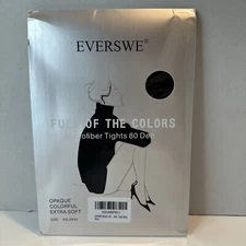 EVERSWE New Women's 80 Den Opaque Extra Soft Tights XXL/XXXL Black