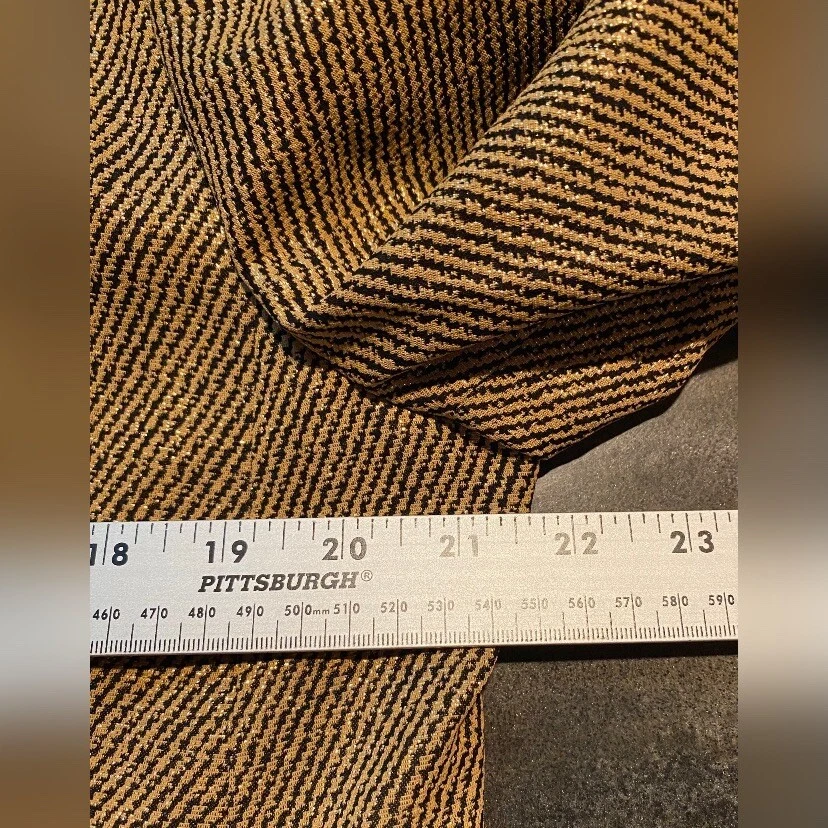 Conjunto de falda Louis Feraud para mujer 16 dorada metálica negra terciopelo bordado forrado Foto 4 de 4