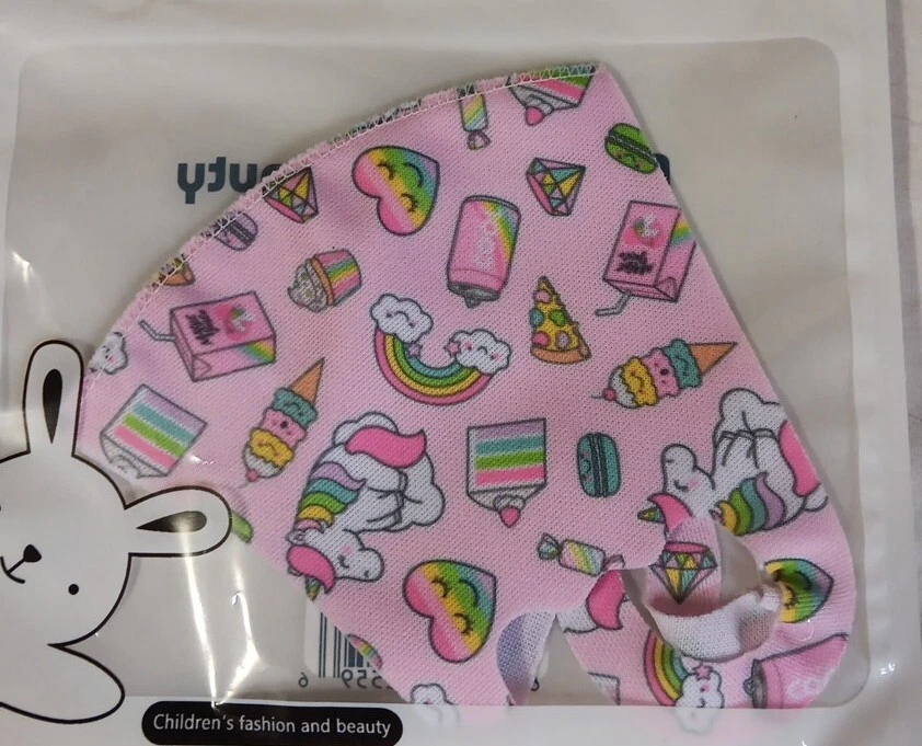 Children's Cloth Face Masks Lot Of 4 Reusable Unicorns Cars Trains Airplanes - Image 4 of 4