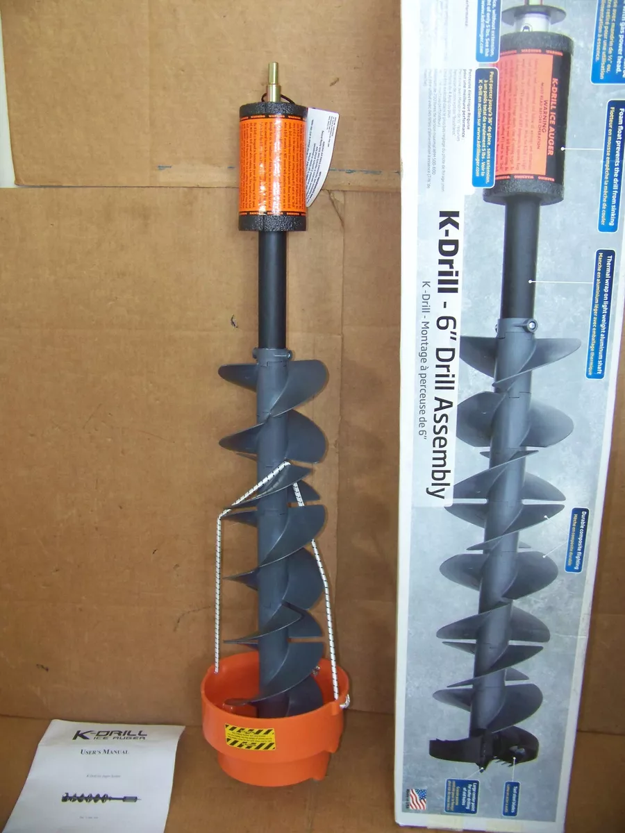 New NIB 6 K-Drill 6 Inch New in the box Ice Fishing Auger fits Electric  Drill