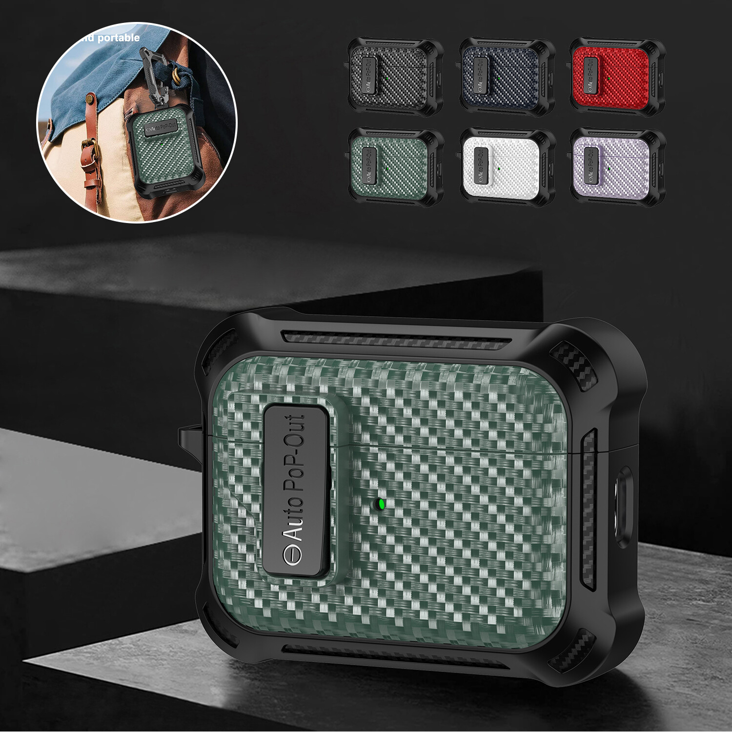Carbon Fiber Protective Case for AirPods 1/2/3/Pro 2-image