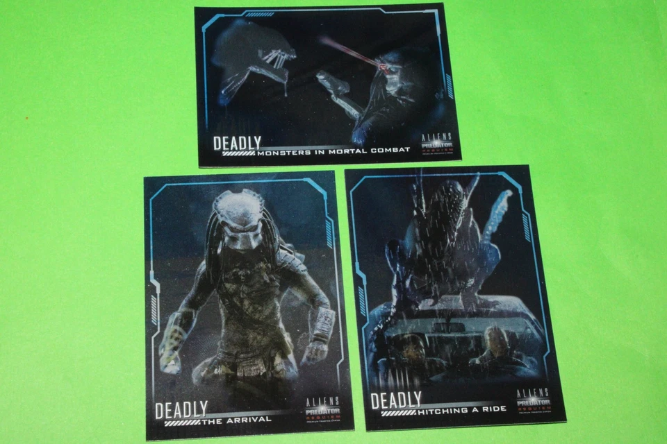 2007 Alien vs Predator REQUIEM AVP DEADLY FOIL BOX TOPPER 3 INSERT Card Set - Image 2 of 4