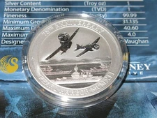 2016 Pearl Harbor 75th Anniversary 1 oz .9999 Silver Coin Perth Mint with COA
