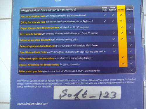 Microsoft Windows Vista Business Full MS WIN 32 Bit DVD =NEW SEALED RETAIL BOX= - Picture 4 of 7
