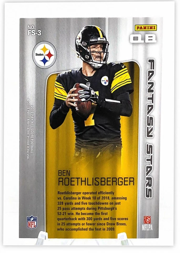 Panini Score Fantasy APBA Super Stars 2019 Ben Roethlisberger Pittsburgh Foto 2 de 2
