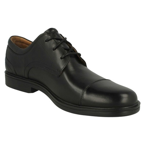 Mens Clark Formal Smart Lace Up Leather Shoes Un Aldric Cap - Picture 2 of 18
