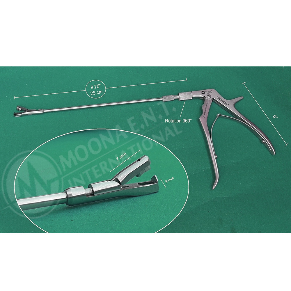 Baby Tischler Rotating Cervical Biopsy Punch Forceps - 3x7mm Bite Tip, Up Direction, Surgical Grade