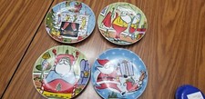 BOSTON WAREHOUSE Lot 4 North Pole Pals Xmas Plates Ellen Crimi-Trent 
