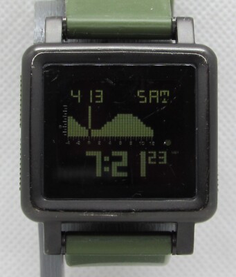 38mm Square NIXON Military Green/Red Accents THE ROCIO  Nixon Olive Green Digital Smartwatch display picture 1