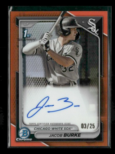 Jacob Burke 2024 Bowman Chrome 1st Prospect Auto Orange 03/25 #CPA-JB [lfA5