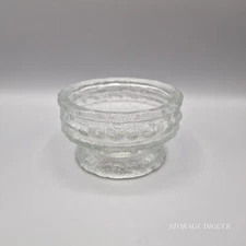 VTG E. O. Brody USA Clear Glass Crinkle Footed Candle Holder Vase, Candy Dish