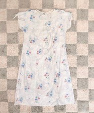 Vintage 30s White Cotton Floral Print Day Dress