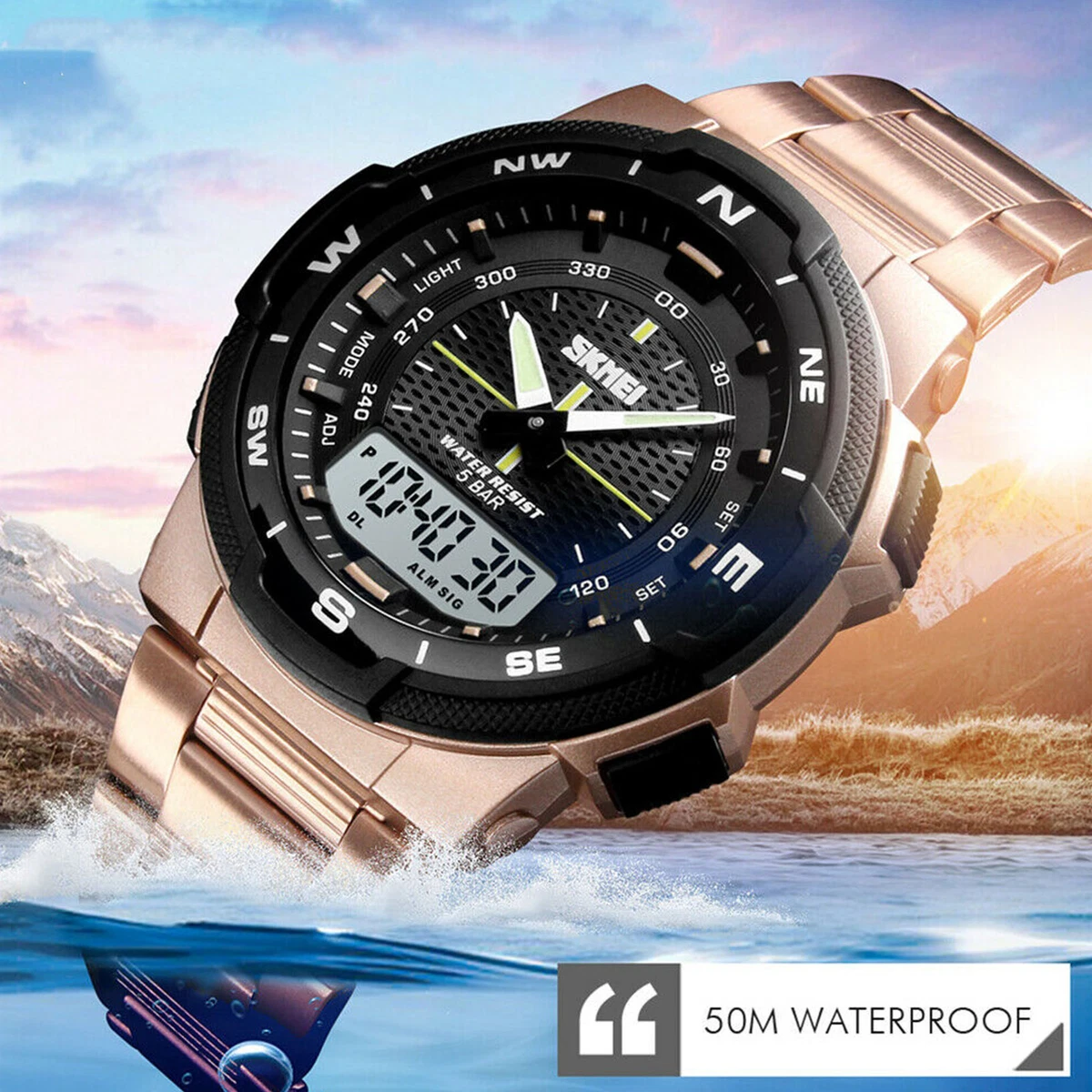 SKMEI Black Watches for Men Fashion Minimalist Waterproof Ultra