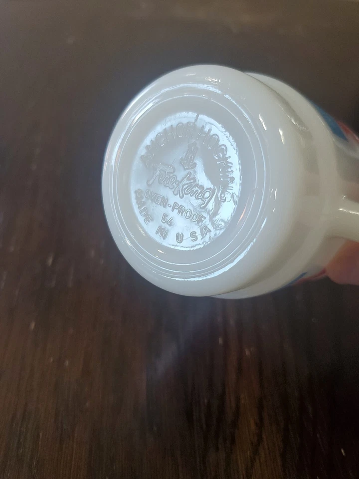 РЕДКАЯ!! Кружка O-PEE-CHEE Anchor Hocking Fire King Bazooka Bubble Gum ❤💙🤍❤💙🤍 - Изображение 2 из 4
