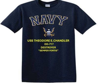 USS THEODORE E.CHANDLER DD-717 *DESTROYER*EAGLE SHIRT* NAVY OFFICIALLY LICENSED