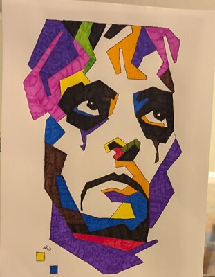 face of Alice Cooper wpap, Cubism, pop art hand drawn by #PicassoFunc23