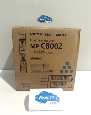 Ricoh MP C8002 Cyan Toner  Cartridge EDP 842086 For Lanier C6502SP/MP C8002S