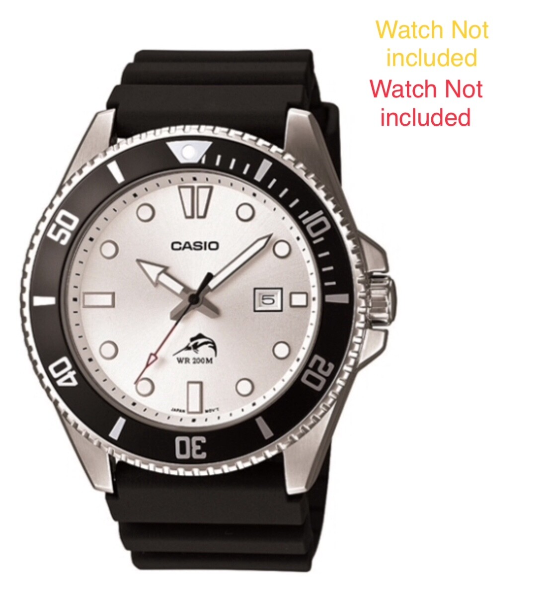 Genuine Casio Watch Band Diver MDV-106-1AV Rubber Strap and Spring Bar ...