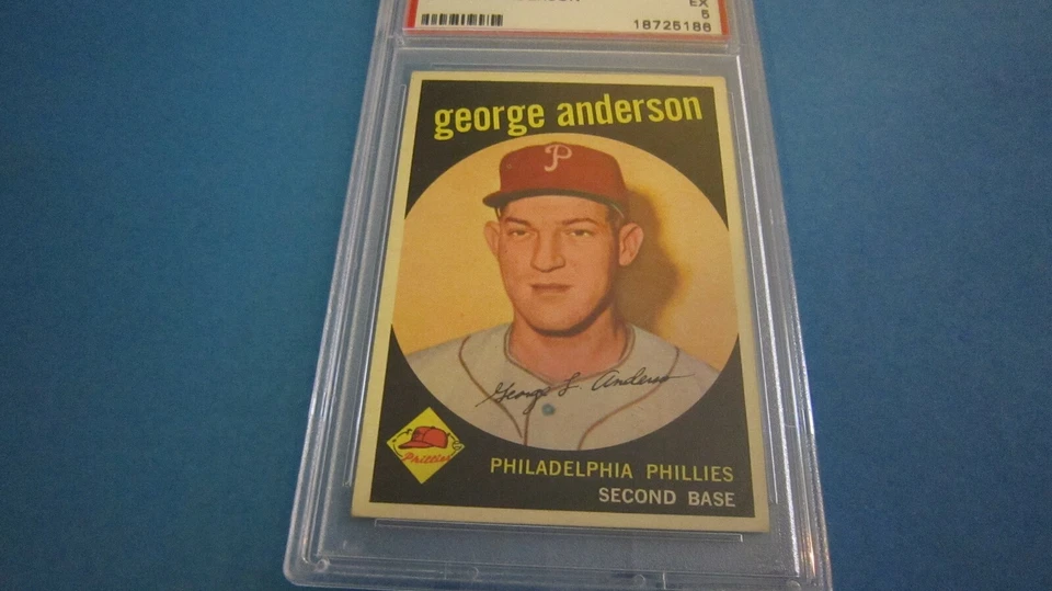 George Sparky Anderson 1959 Topps RC Rookie Card PSA 5 #338 CENTERED - Image 3 of 4