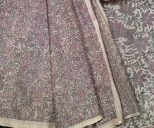 Vintage Silk Saree, 100 Pure Silk Fabric, 5 Yards Ethnic Indian Printed Sari