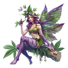 Stoner Fairy Decal Marijuana Vinyl Sticker 420 Weed Gift Whimsical Fairycore