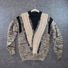 Vintage FORUM 80/90s Chunky Knit Sweater Tan Brown