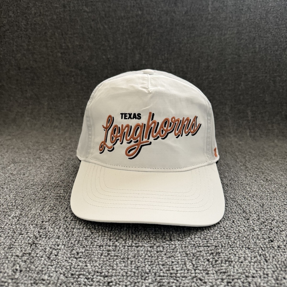 '47 Brand Texas Longhorns Script Snapback White Curved Brim Hat NCAA