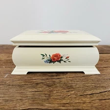 Vintage Floral Box Electronic Clock Digital Alarm Clock Spartus Classic 