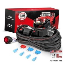 Off Road LED Light Bar Pods Wiring Harness Kit 12 16AWG-2 Lead-Nylon Wire Loom