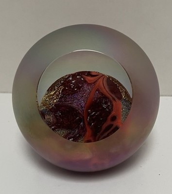 Glass Eye Studio 火星 ガラス ペーパーウェイト Glass Eye Studio Celestial Series MARS Art Glass Iridescent