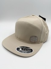 NWT Polaris Snowmobile Emblem Trucker Hat Snapback One Ten Flexfit Beige Tan