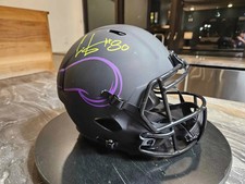 Cris Carter Signed Minnesota Vikings Matte Black Eclipse Full Size Helmet Radtke