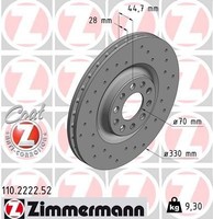 2X Zimmermann Bremsscheibe 110.2222.52 FüR Alfa Romeo