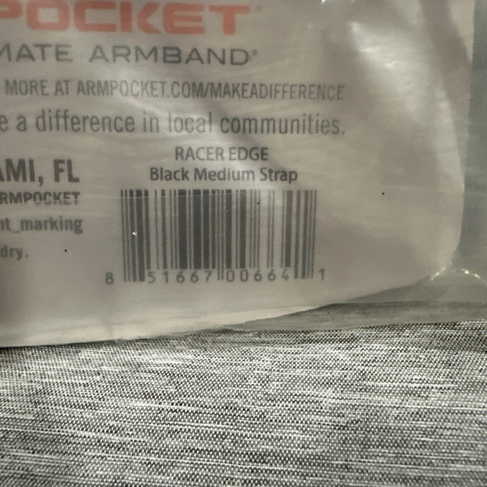 Brazalete Armpocket Racer Edge - Longitud de correa media - Negro y astilla - NUEVO Foto 3 de 3