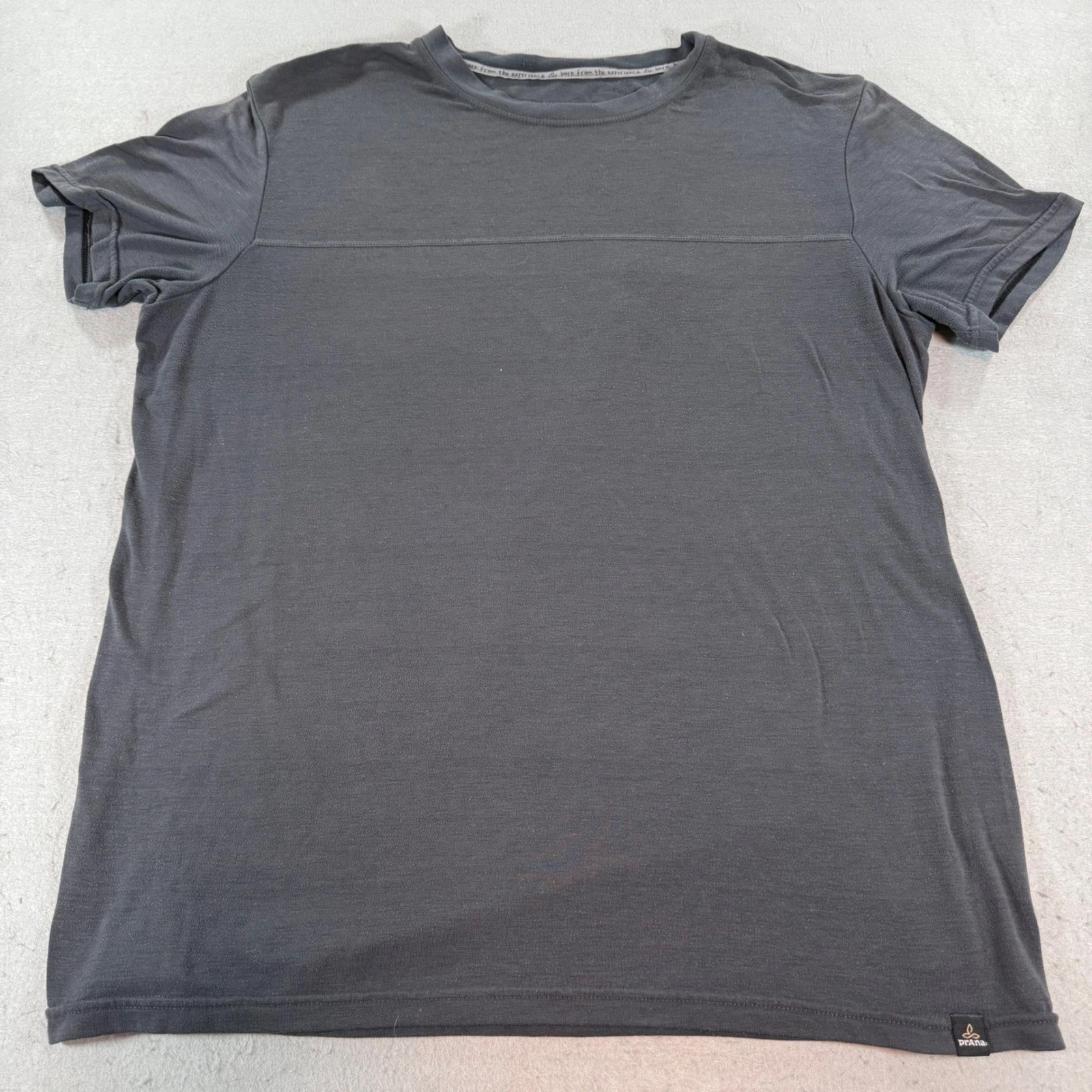 prAna Womens Charcoal Gray Crew Neck Active T Shirt Large