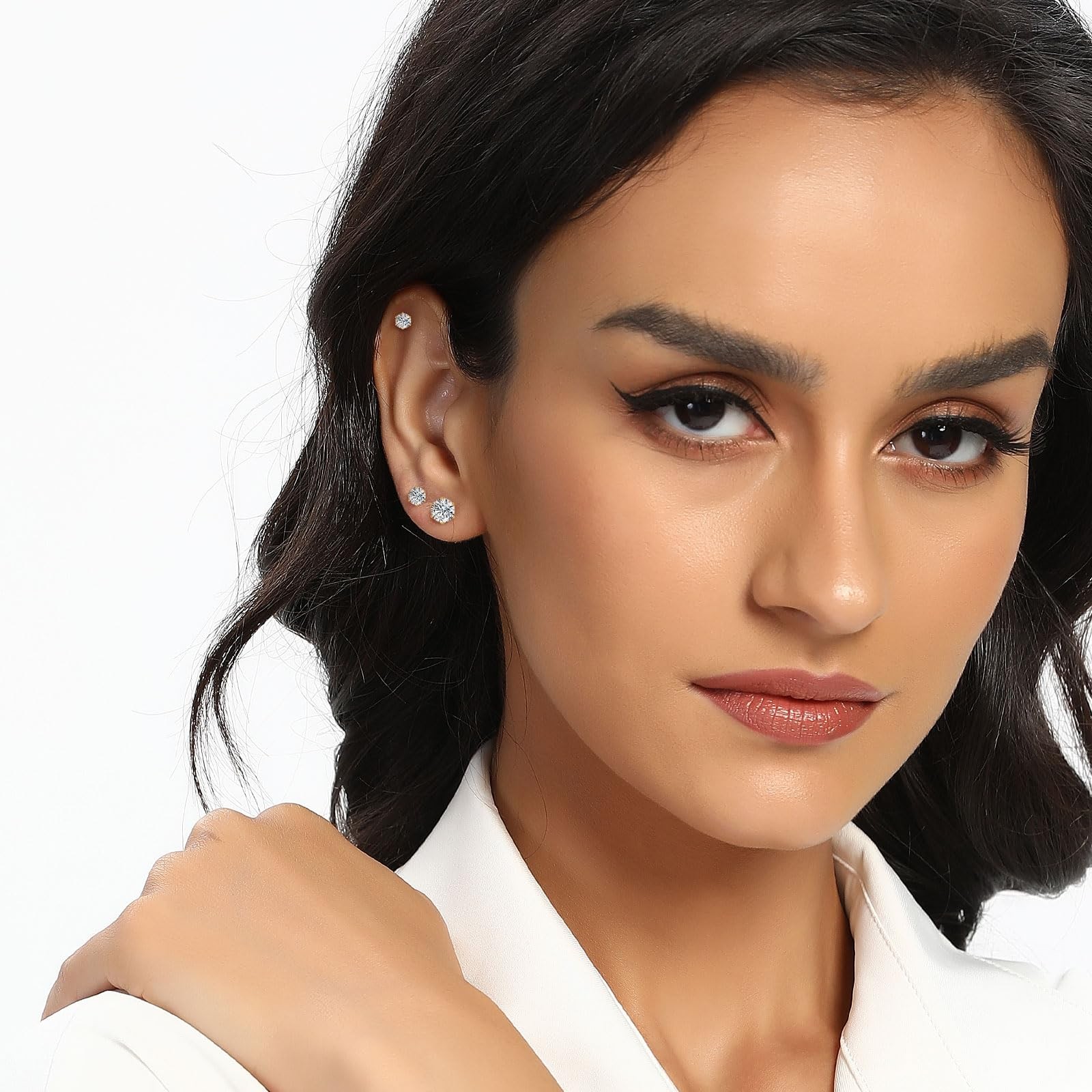 6 Pares Pendientes De Circona Cúbica Aretes Chapado 18K En Oro Para Mujer Niñas