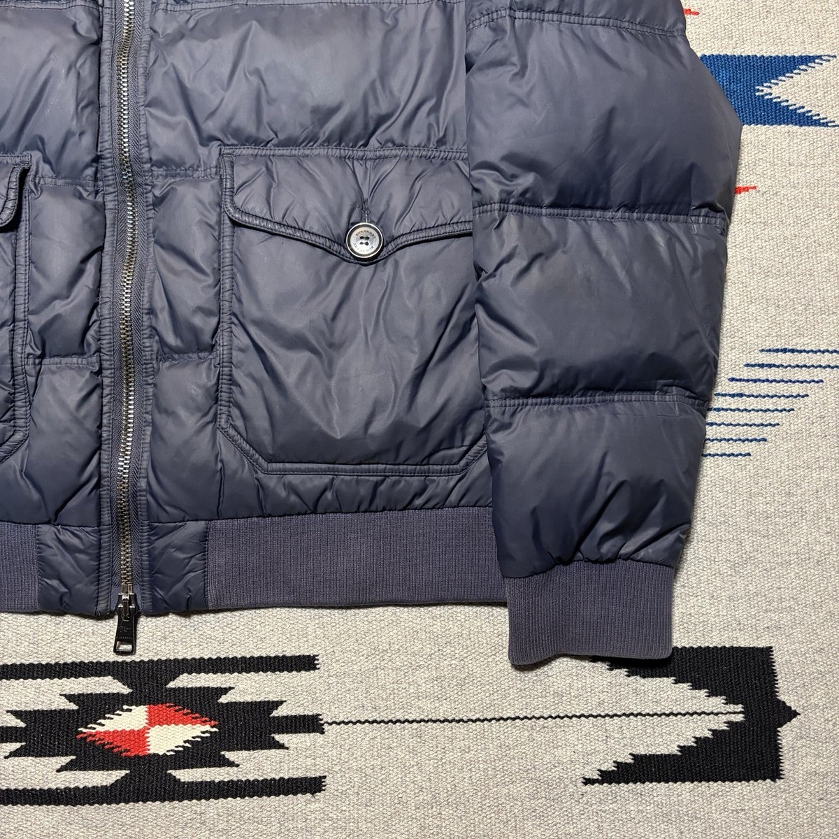 Burberry Brit Zip Up Puffer Down Jacket Men's Size XL Navy Blue | eBay