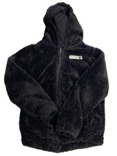 Disney Brand Black Faux Fur Jacket Mickey Mouse Youth Size 14