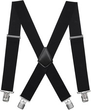 Wide Clip-On Work Suspenders, Heavy-Duty Work Suspenders Men, Big Tall ...