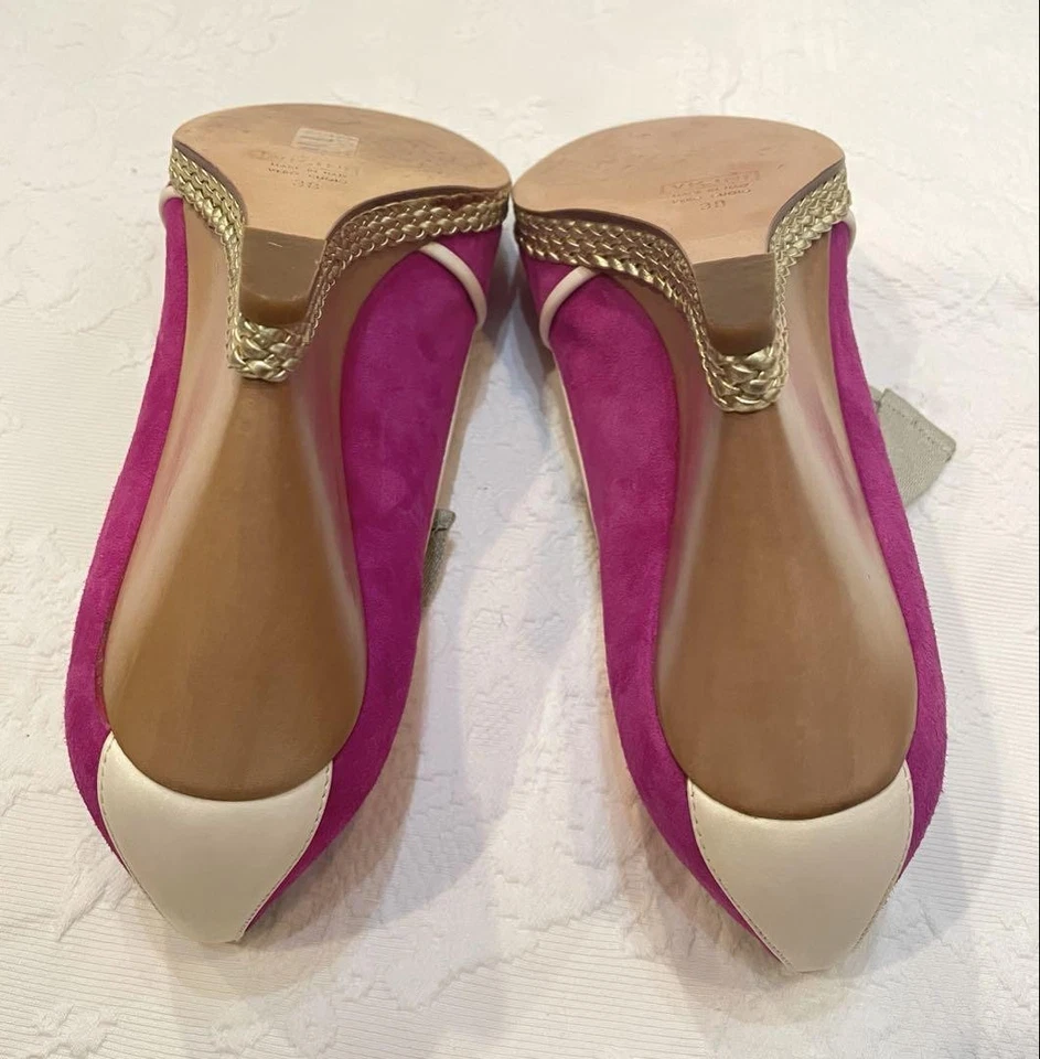 Sandalias Giuseppe Zanotti cinta al tobillo rosa suela de cuña talla 38 US8 mujeres usadas Foto 4 de 4