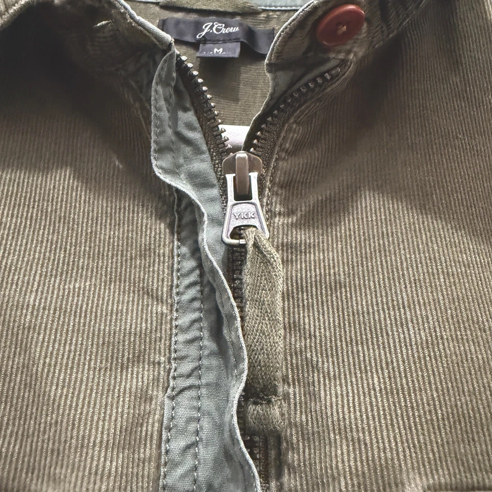Camisa J Crew Pana Algodón Verde en Oliva 1/4 Cremallera Chaqueta Rancher Wear Foto 3 de 4