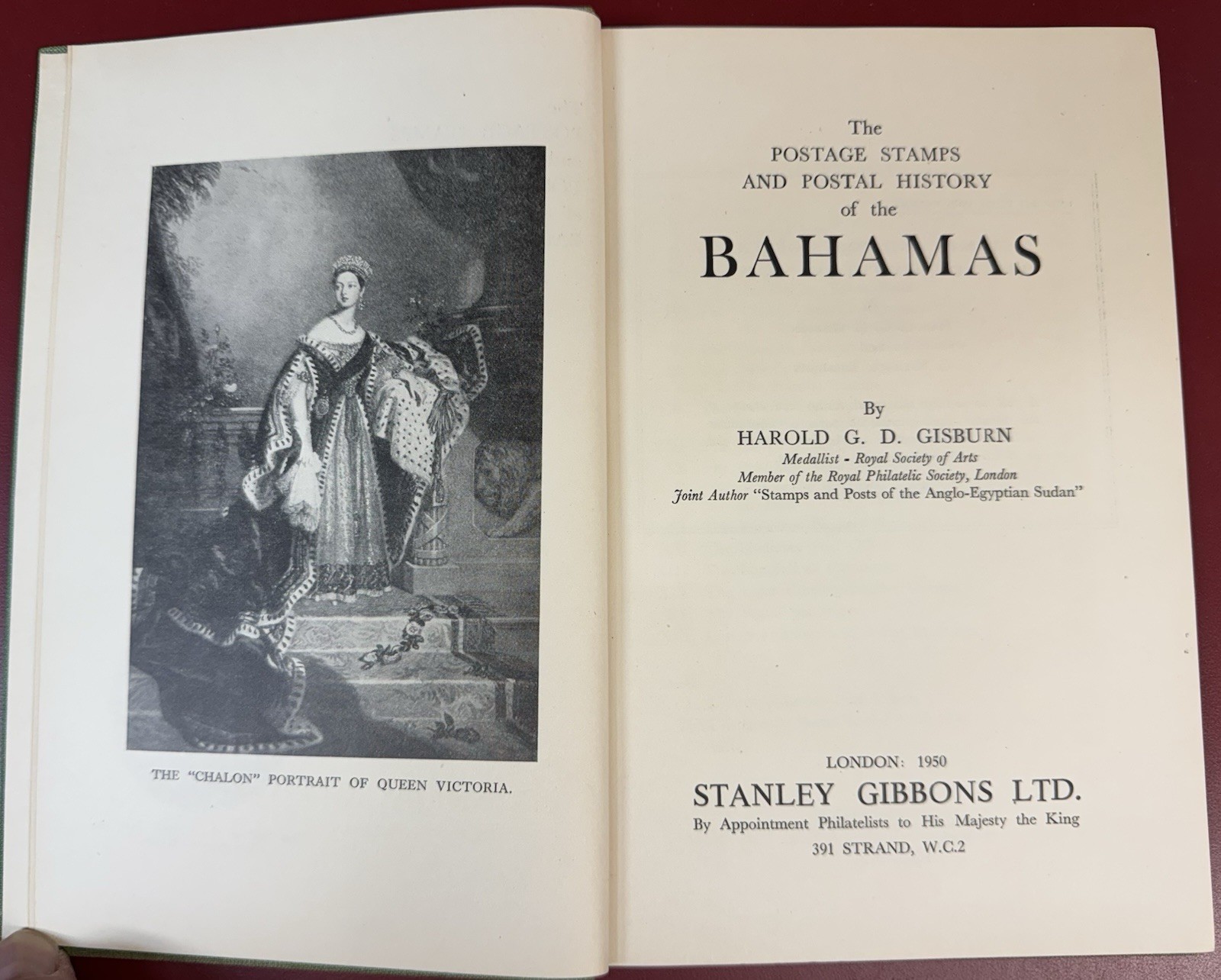 The Postage Stamps & Postal History of the Bahamas, by Harold G.D. Gisburn, 1950