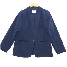 Old Navy Women's Navy Blue Collarless Blazer Jacket XL