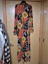 Paisley Multi Color Maxi High Split Fashion Dress By Fashion Nova, XL