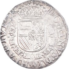 [#868941] Spanish Netherlands, Philip II, 1/2 Écu de Bourgogne, 1570, Antwerp, S