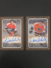 2008-09 UD Masterpieces Brushstrokes Brown Auto Dave Shultz & Rick MacLeish MINT